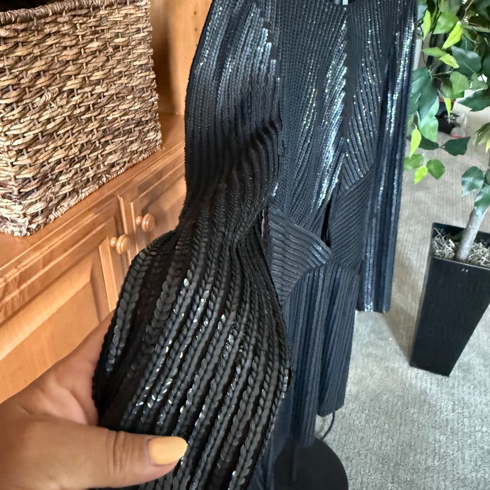 Express Blue Long Sleeve Bodycon Dress - Picture 3 of 12